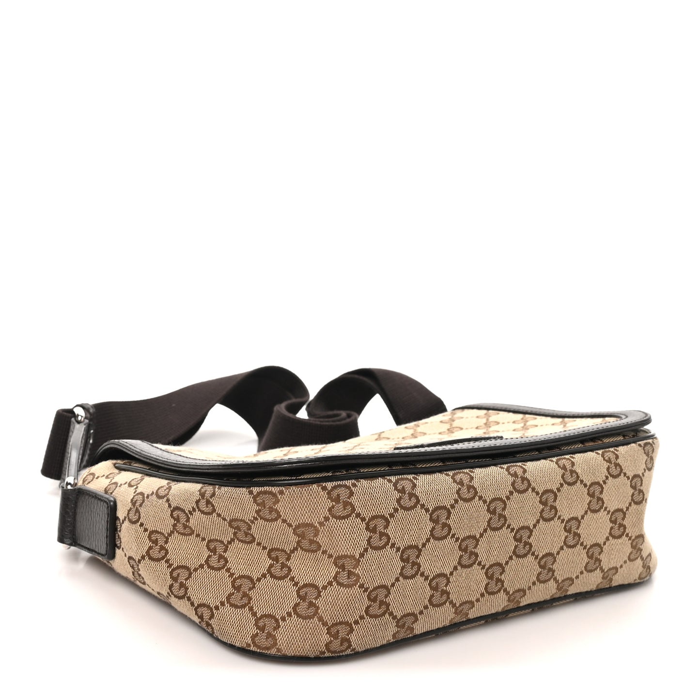 Monogram Flap Messenger Bag Beige Dark Brown