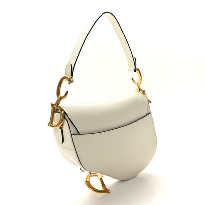 Christian Dior Grained Calfskin Saddle Bag White 3 of 8