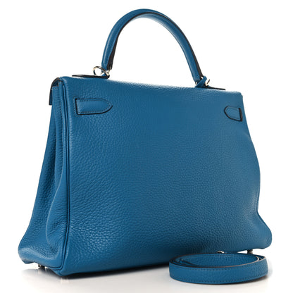 Hermes Togo Kelly Retourne 32 Bleu Izmir 3 of 12