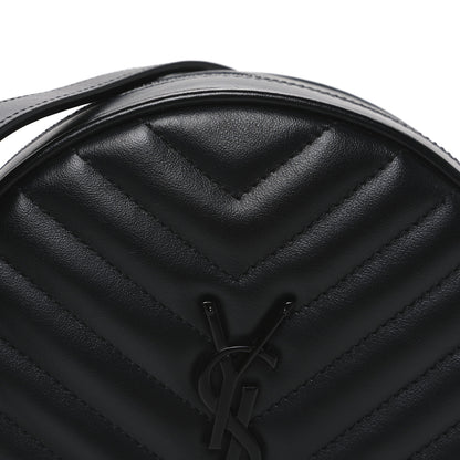Saint Laurent Calfskin Matelasse Chevron Round Vinyle Camera Bag Black 8 of 10