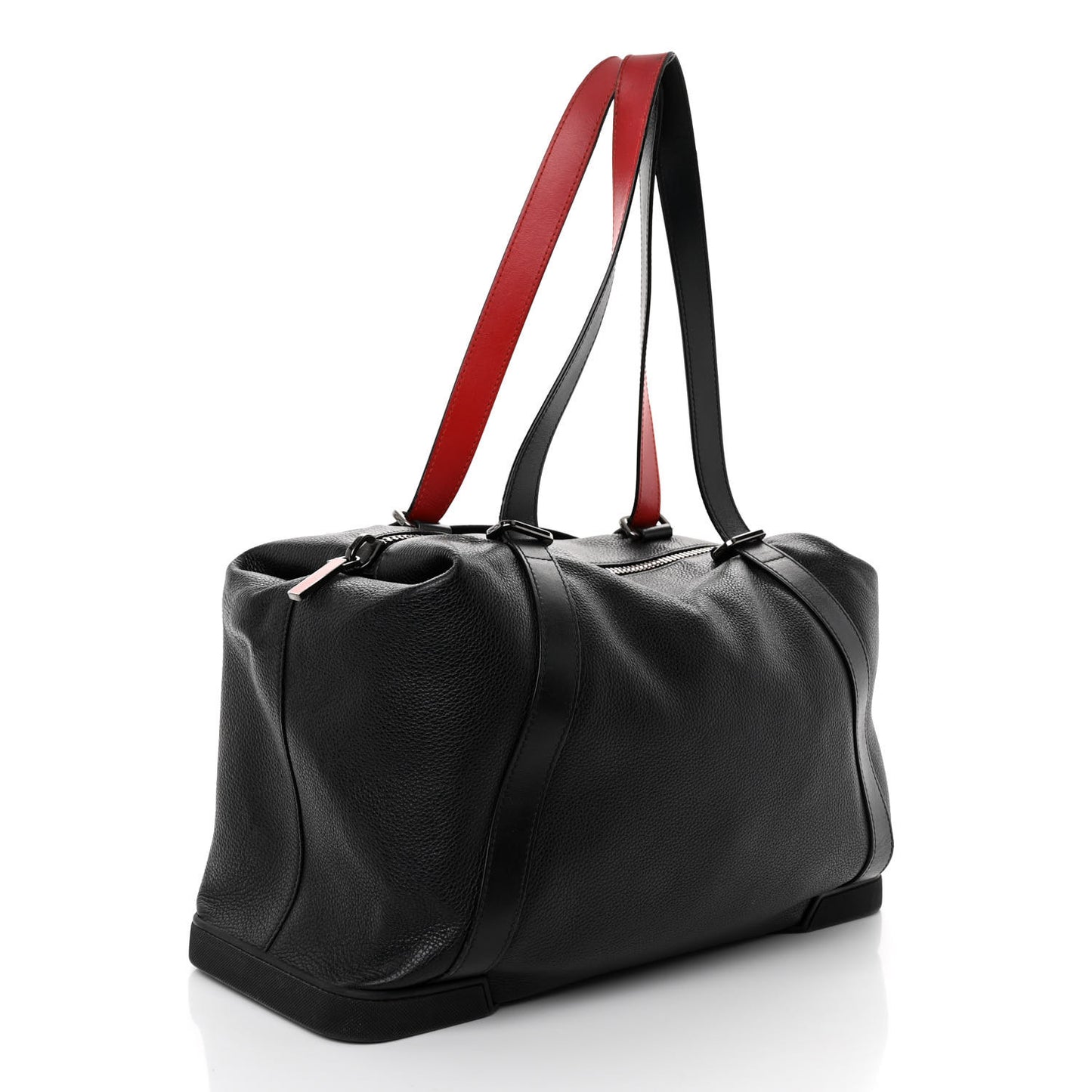 Grained Calfskin Studded Duffle Black