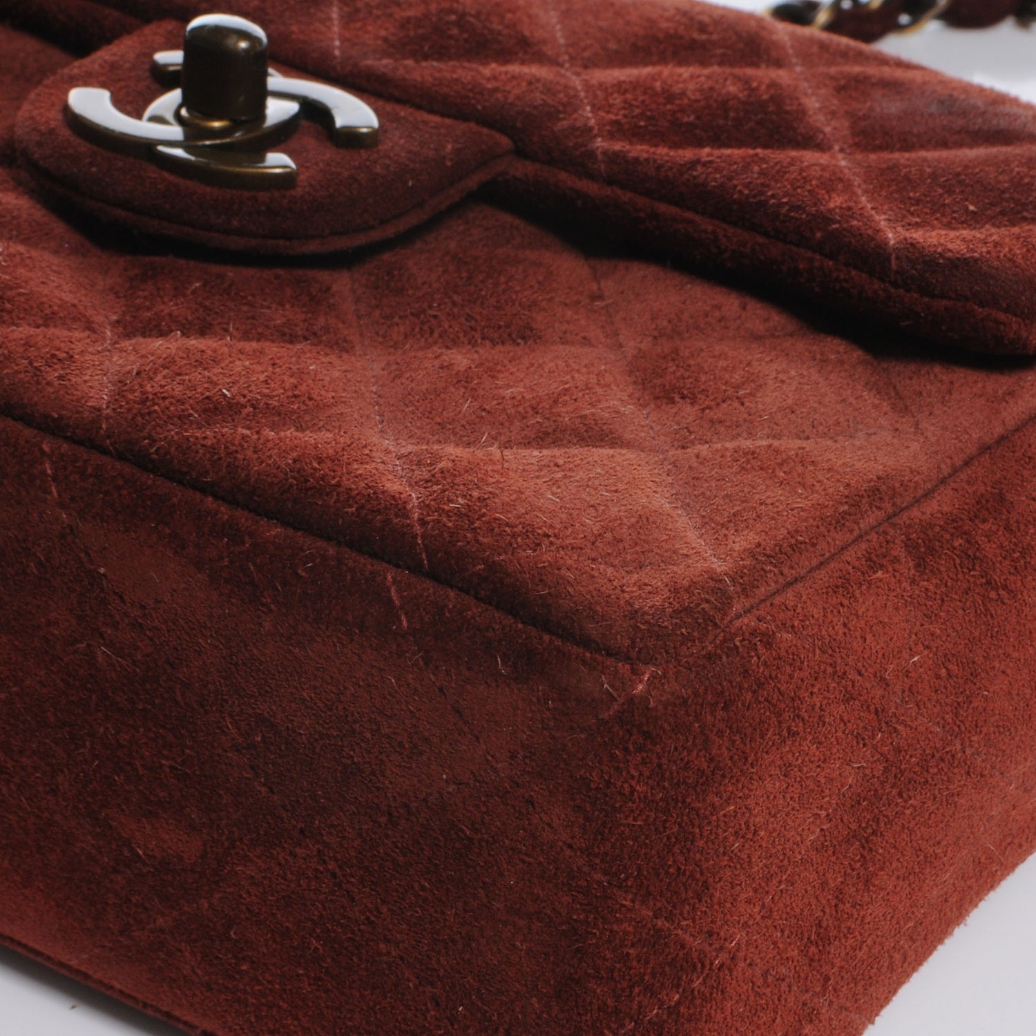 Chanel Suede Quilted Mini Flap Bordeaux 6 of 11