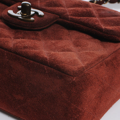 Chanel Suede Quilted Mini Flap Bordeaux 6 of 11