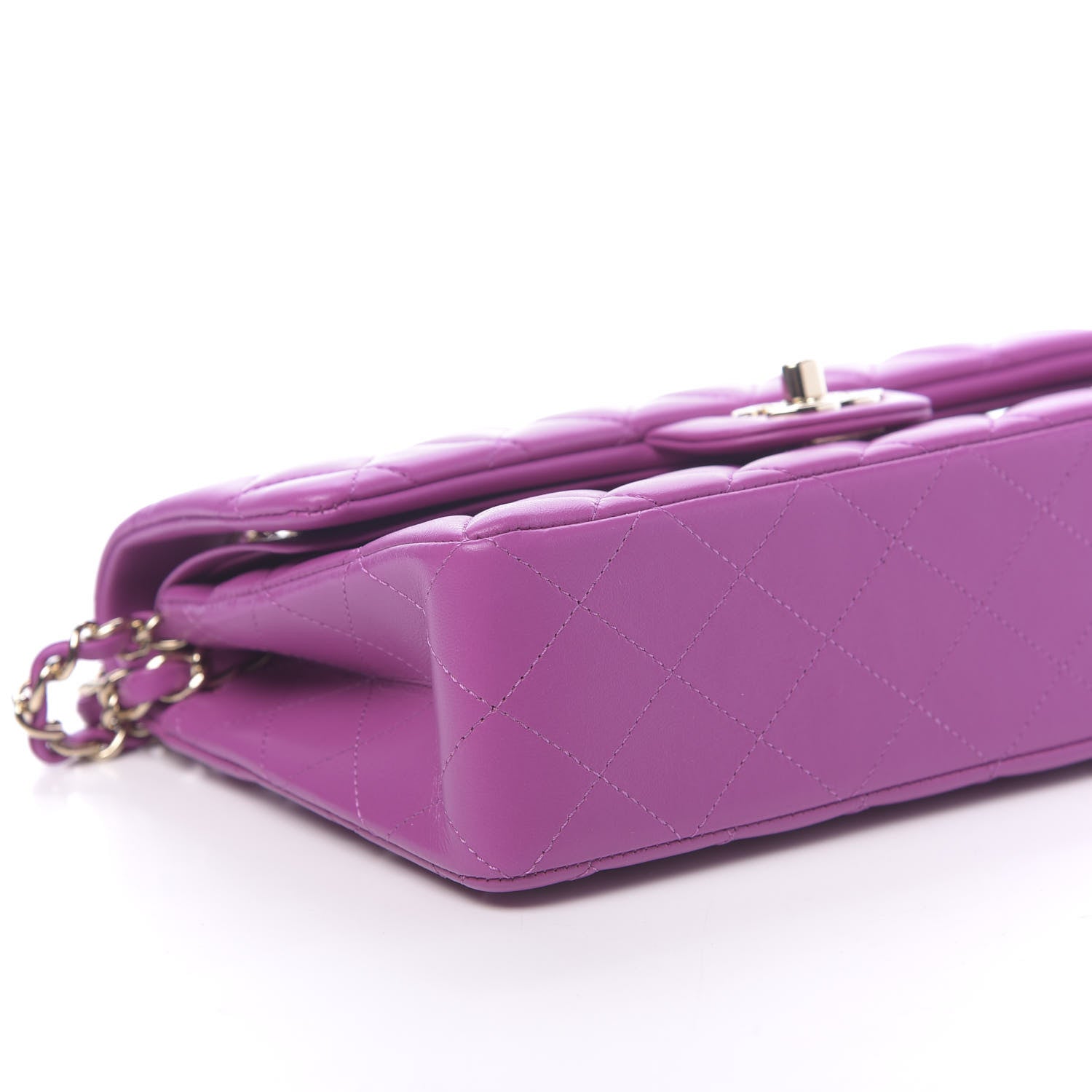 Chanel Lambskin Quilted Small Double Flap Purple 8 of 11
