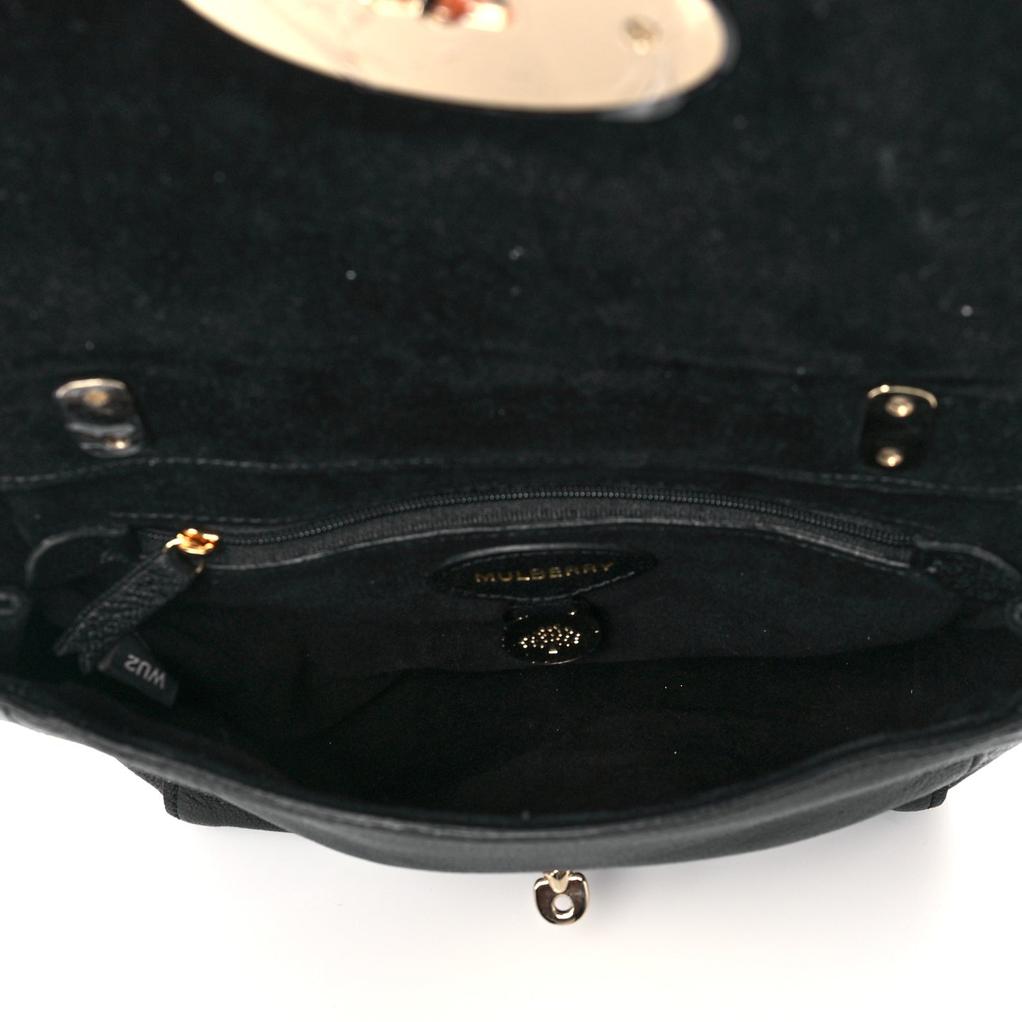 Glossy Goatskin Small Lily Flap Black