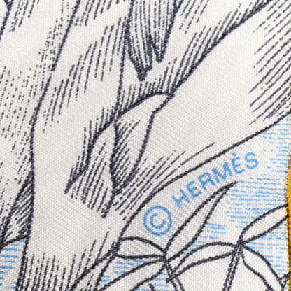 Hermes Silk Twill Faubourg Tropical Square 45 Anthracite Ciel Orange 2 of 3
