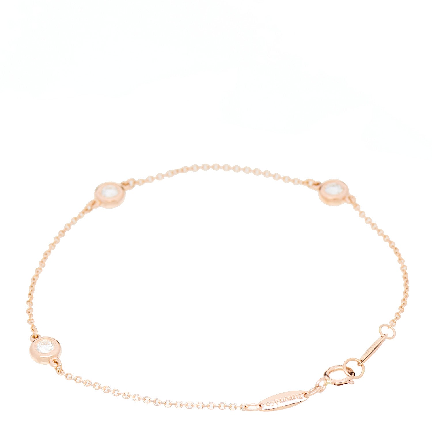 Tiffany 18K Rose Gold Diamond .30ctw Elsa Peretti Diamonds by the Yard Bracelet 2 of 6
