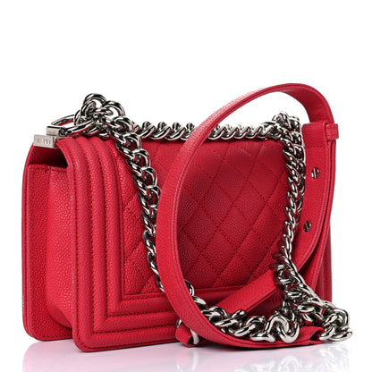 Chanel Caviar Quilted Small Boy Flap Red 3 of 15