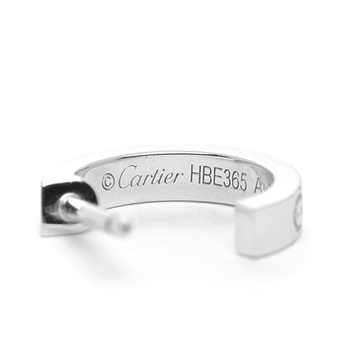 Cartier 18K White Gold Small LOVE Hoop Earrings 5 of 5