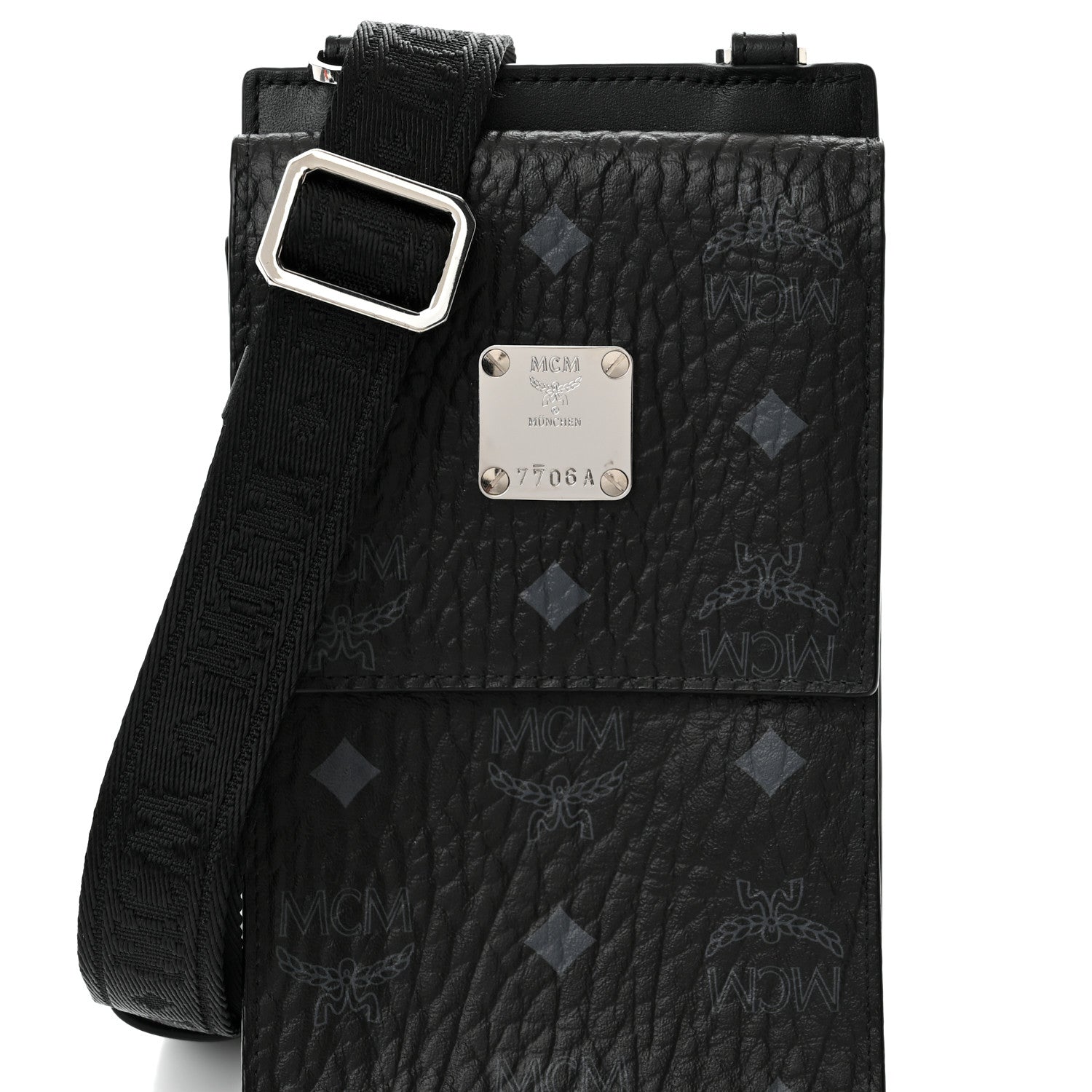 MCM Visetos Geo Phone Case Crossbody Black 9 of 13