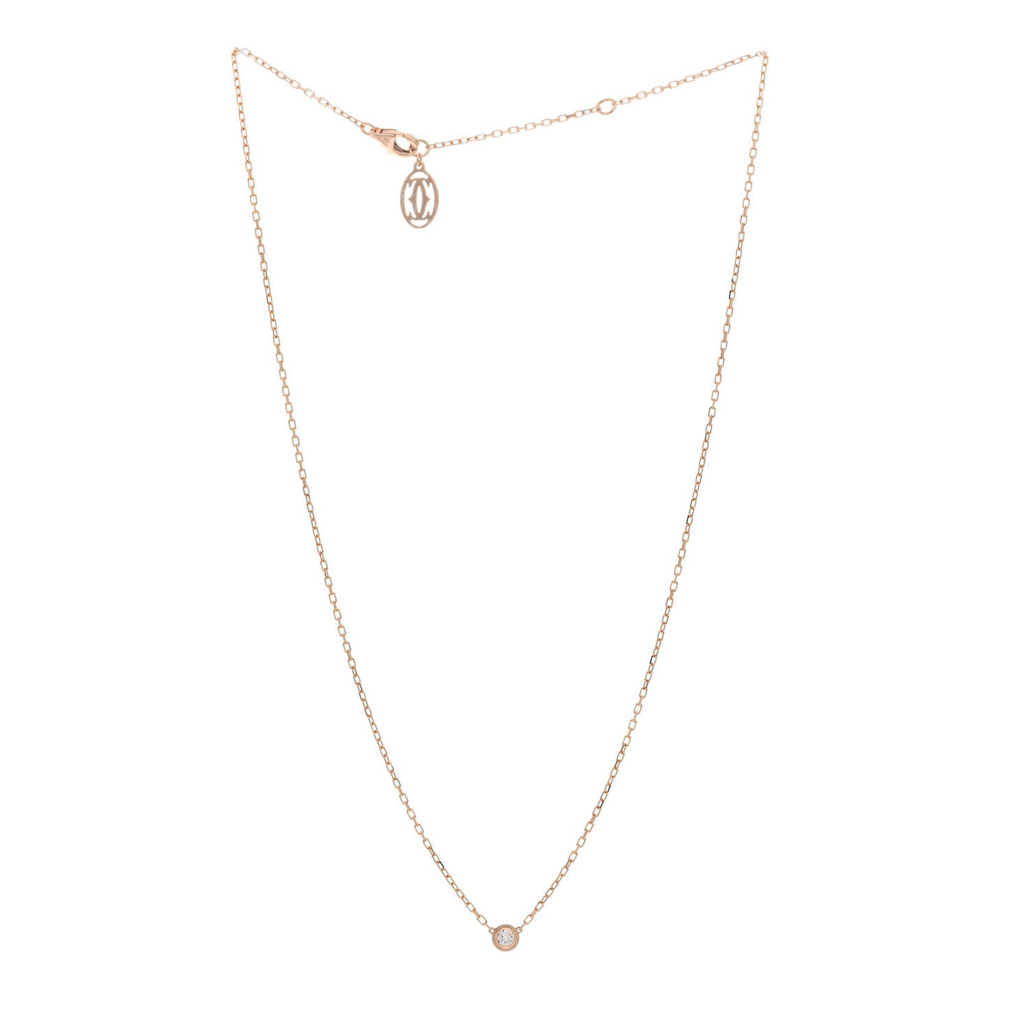 18K Pink Gold Diamond SM D'Amour Pendant Necklace