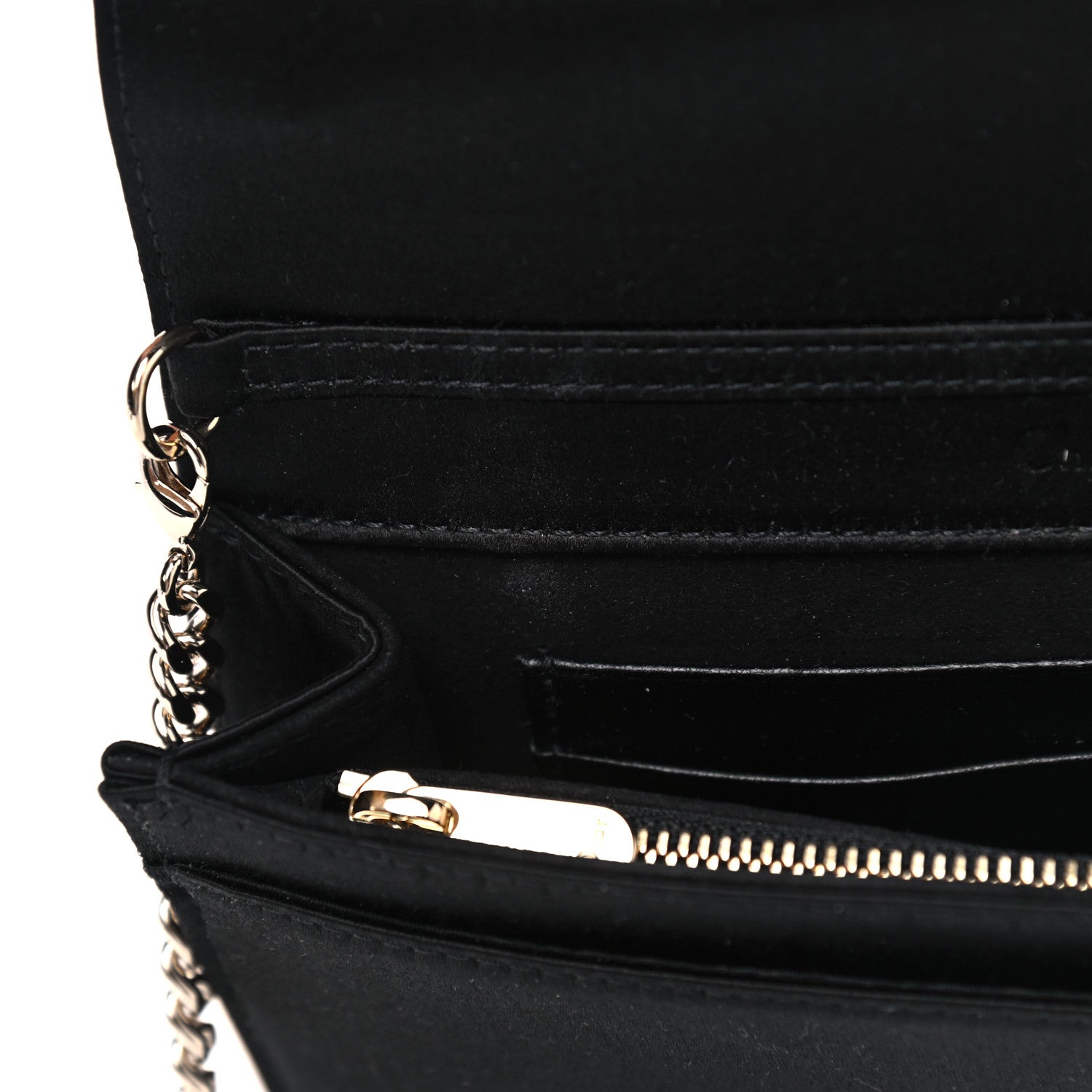 Christian Dior Satin Diorama Wallet on Chain Pouch Black 5 of 5