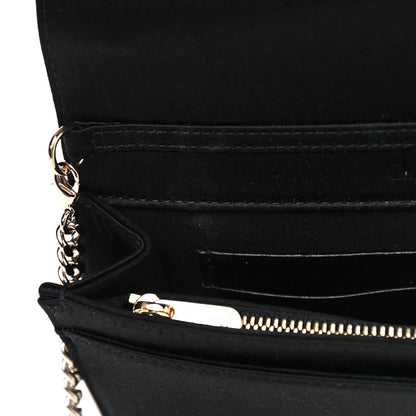 Christian Dior Satin Diorama Wallet on Chain Pouch Black 5 of 5