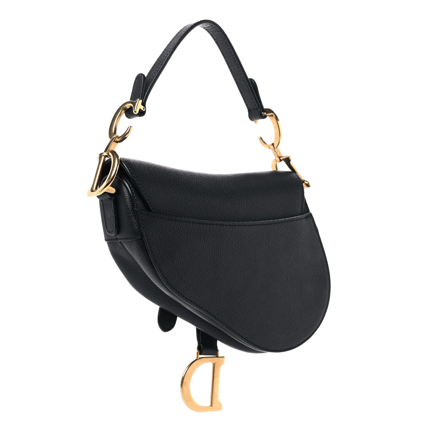 Christian Dior Grained Calfskin Mini Saddle Bag Black 3 of 14
