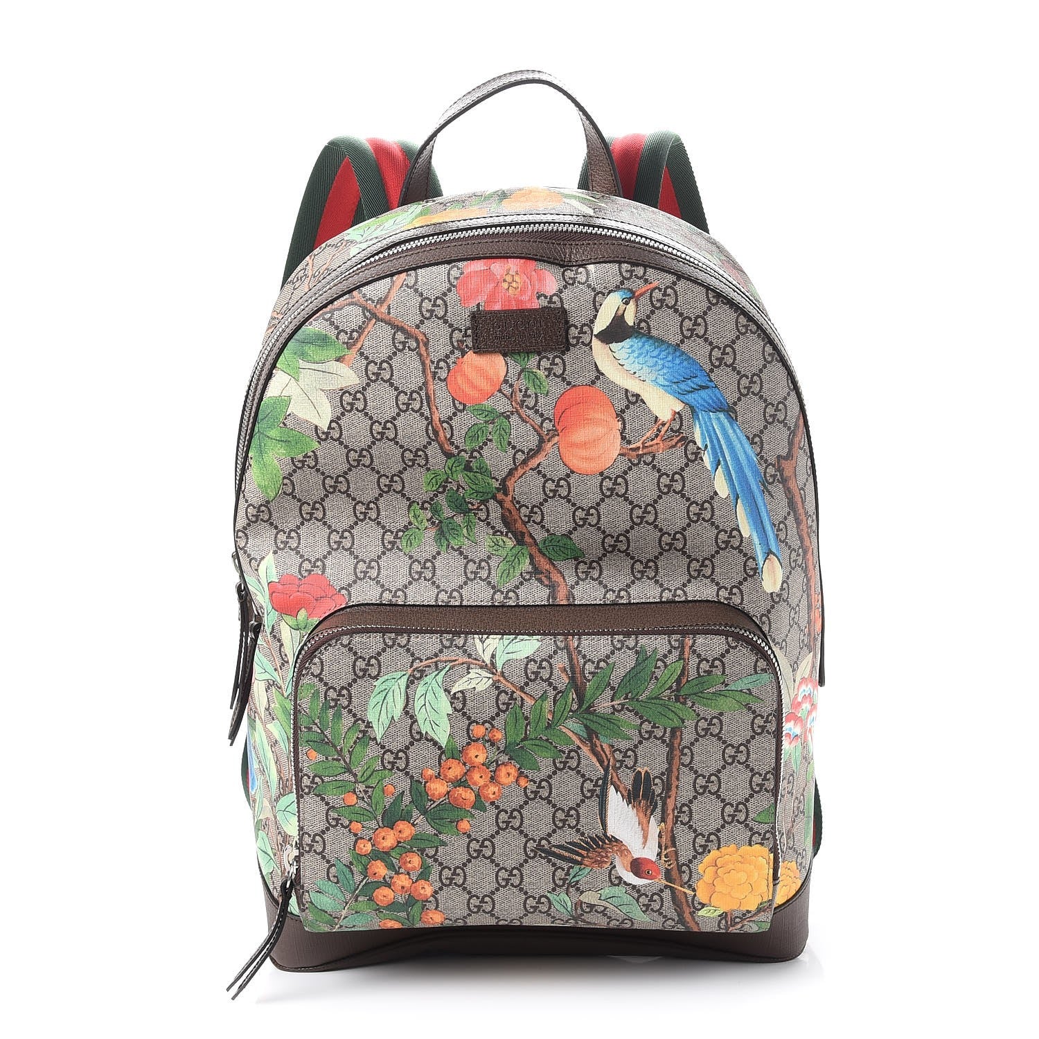Gucci GG Supreme Monogram Tian Web Day Backpack Beige Multicolor New Acero 1 of 7