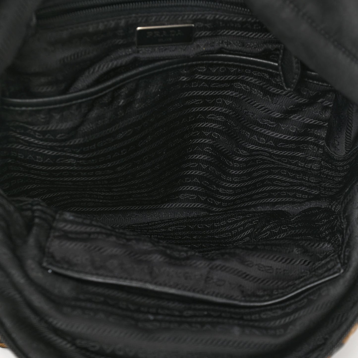 Tessuto Nylon Leopard Print Backpack Miele Black