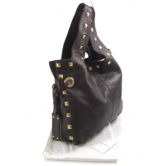 Leather Studded George V Bag Brown