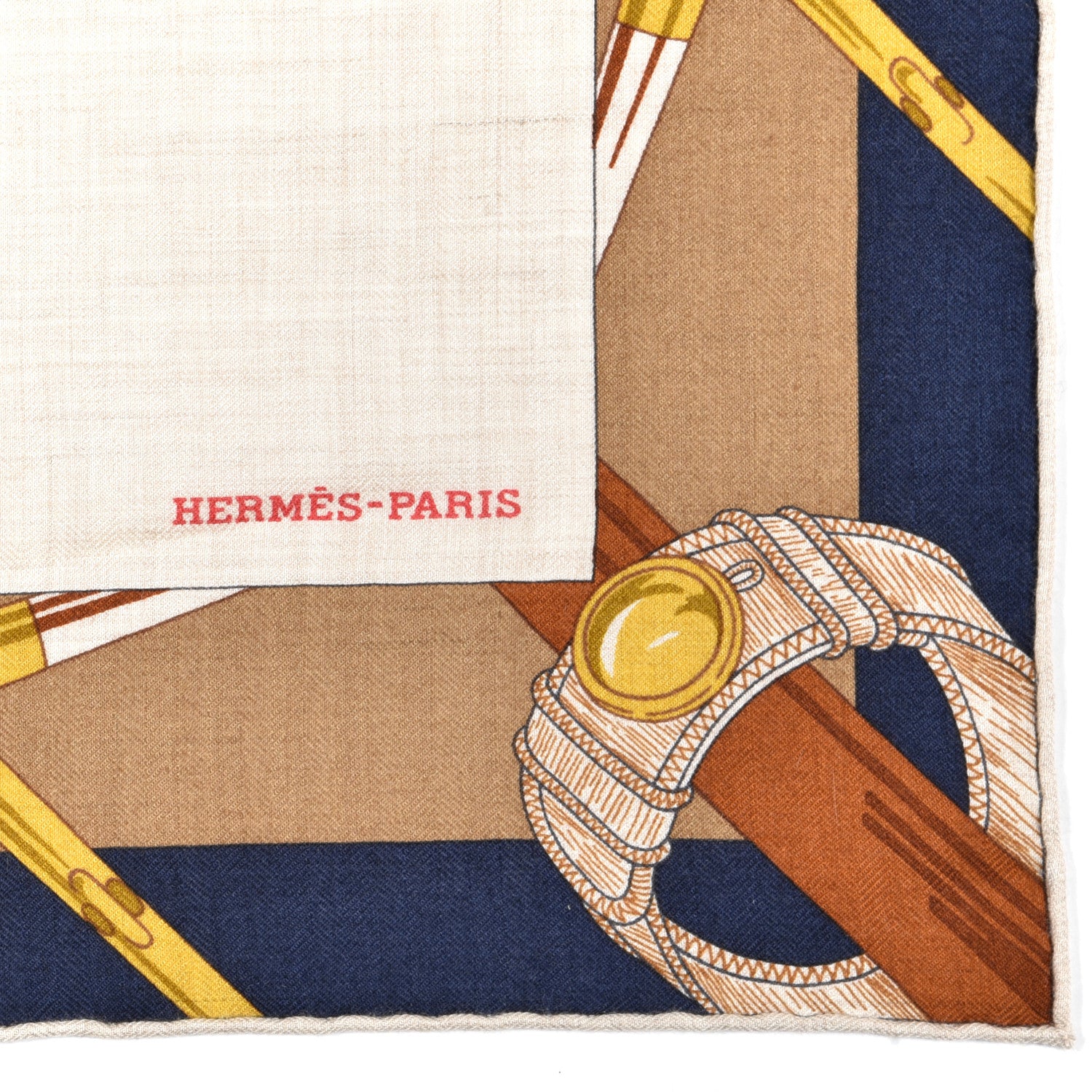 Hermes Cashmere Silk Encadre Eperon d'Or Scarf 90 2 of 4