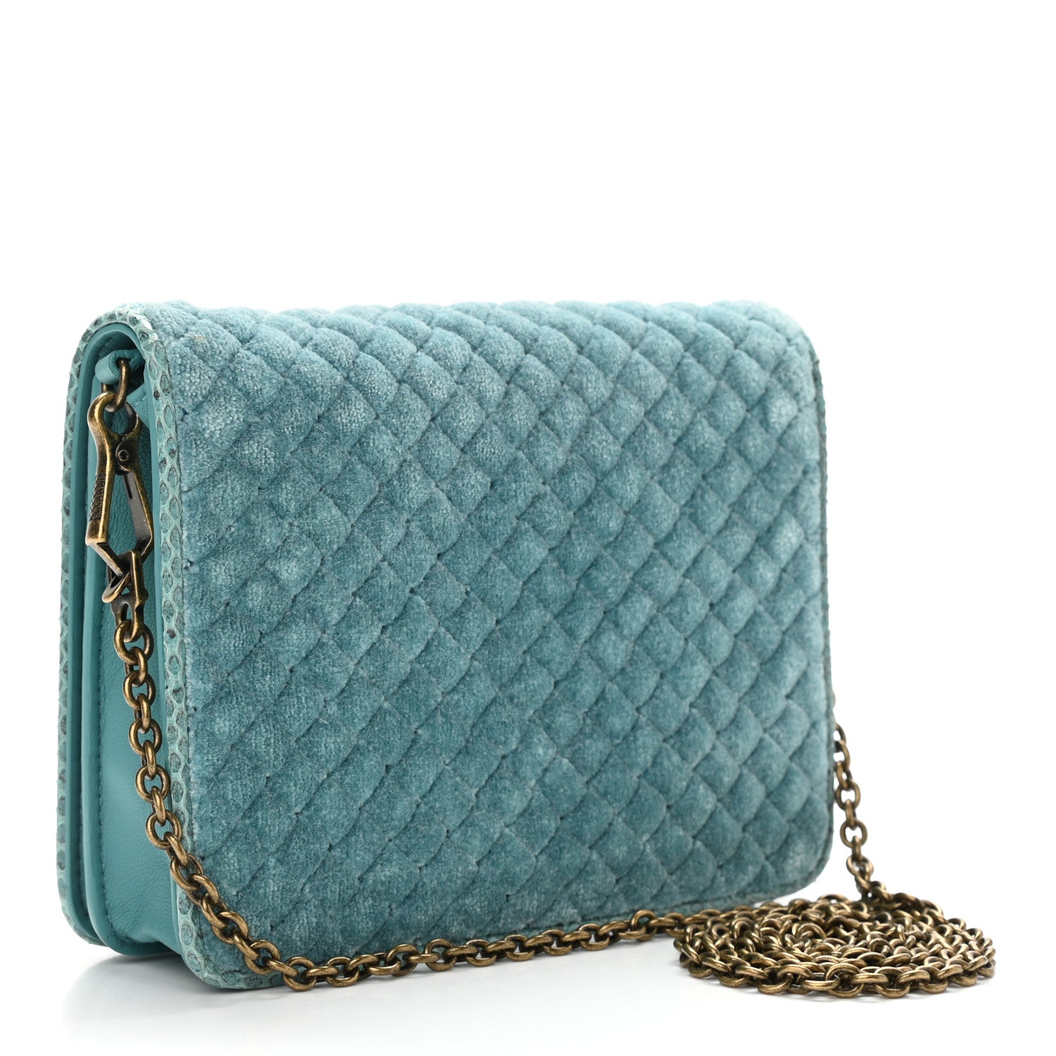 Bottega Veneta Velvet Ayers Intrecciato Butterfly Chain Wallet Linoleum 3 of 11