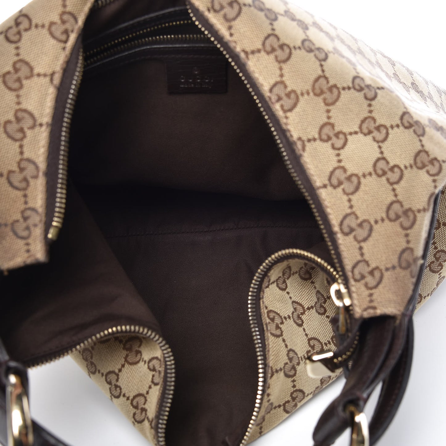 Monogram Medium Horsebit Chain Hobo Dark Brown