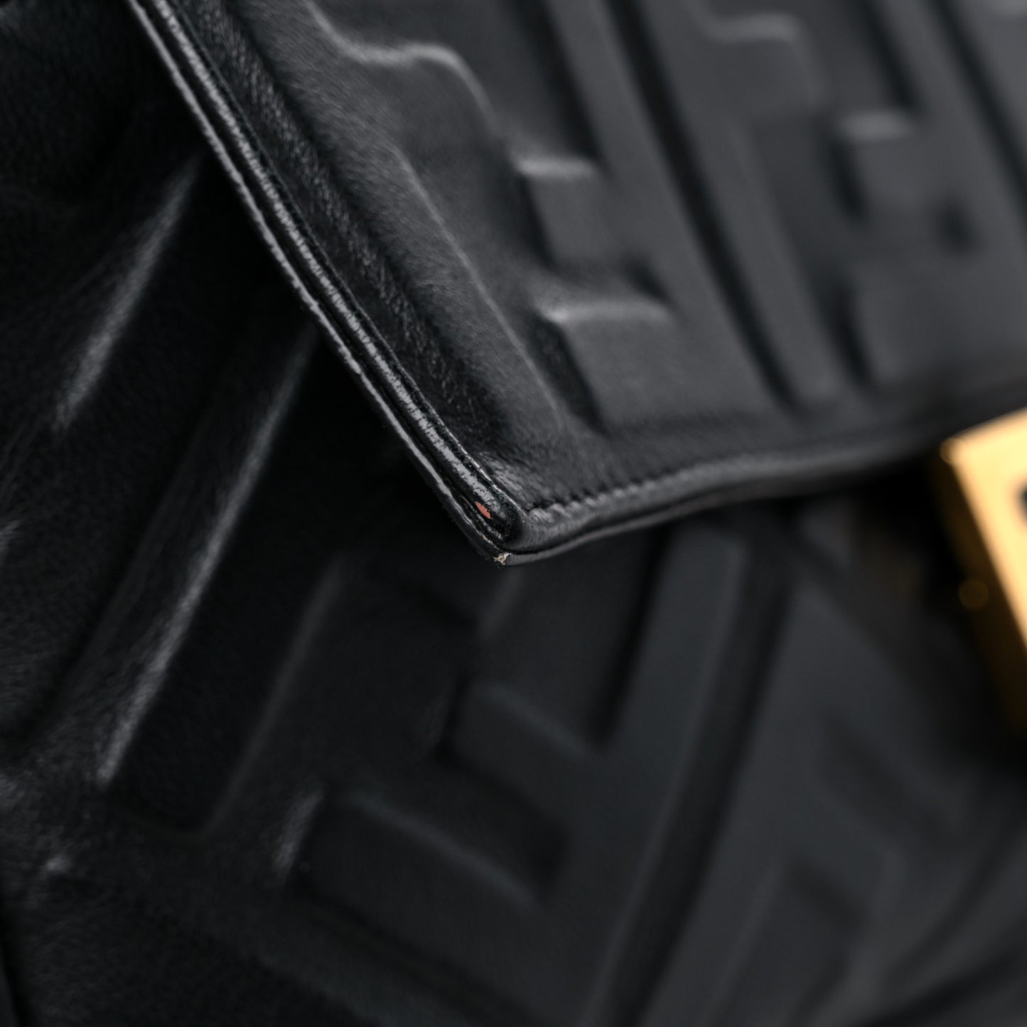 Nappa FF 1974 Embossed Baguette Black