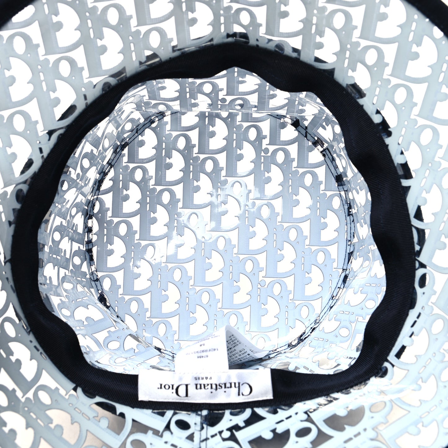 PVC Oblique Bob French Bucket Hat 58 Bleu