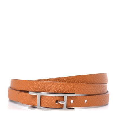 Hermes Epsom Hapi 3 MM Triple Tour Wrap Bracelet S Orange 1 of 6