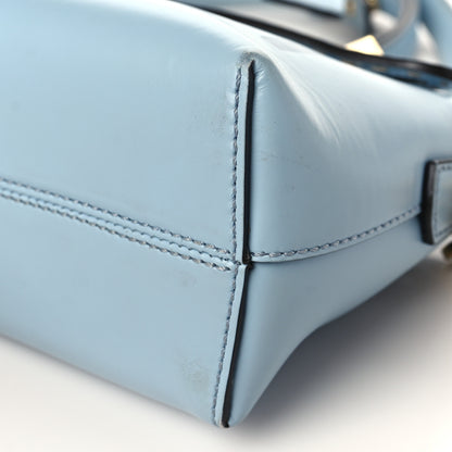 Fendi Vitello King Logo Embossed Mini By The Way Boston Bag Azzurro Baby 8 of 8