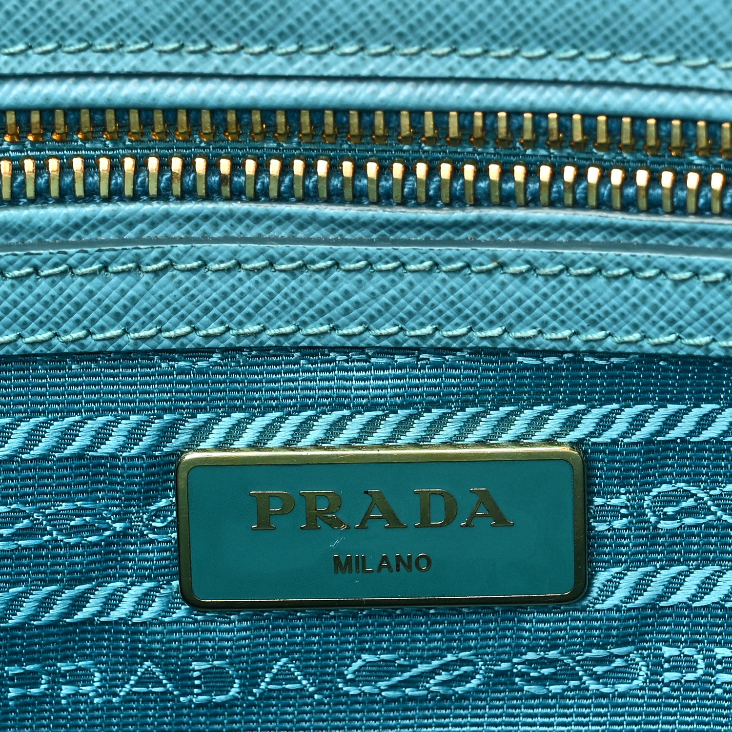 Prada Saffiano Small Galleria Double Zip Tote Turchese 6 of 11