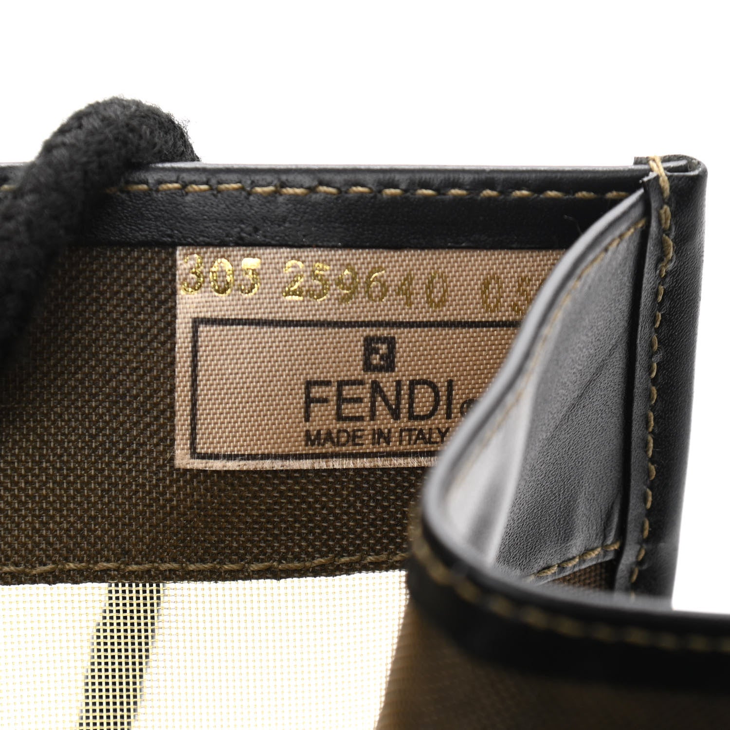 Fendi Calfskin Mesh FF Shoulder Tote Black 6 of 9
