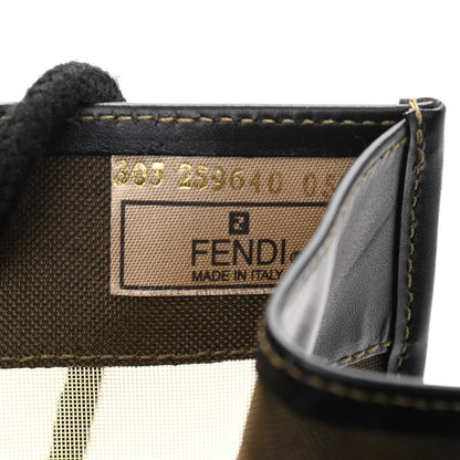 Fendi Calfskin Mesh FF Shoulder Tote Black 6 of 9