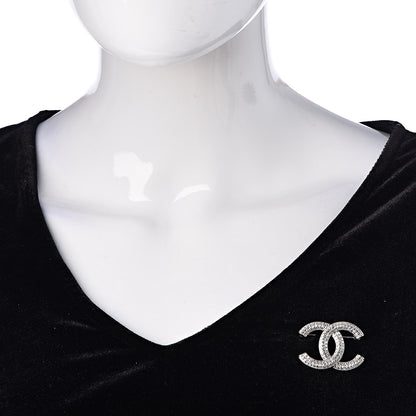 Chanel Crystal CC Brooch Silver 2 of 5