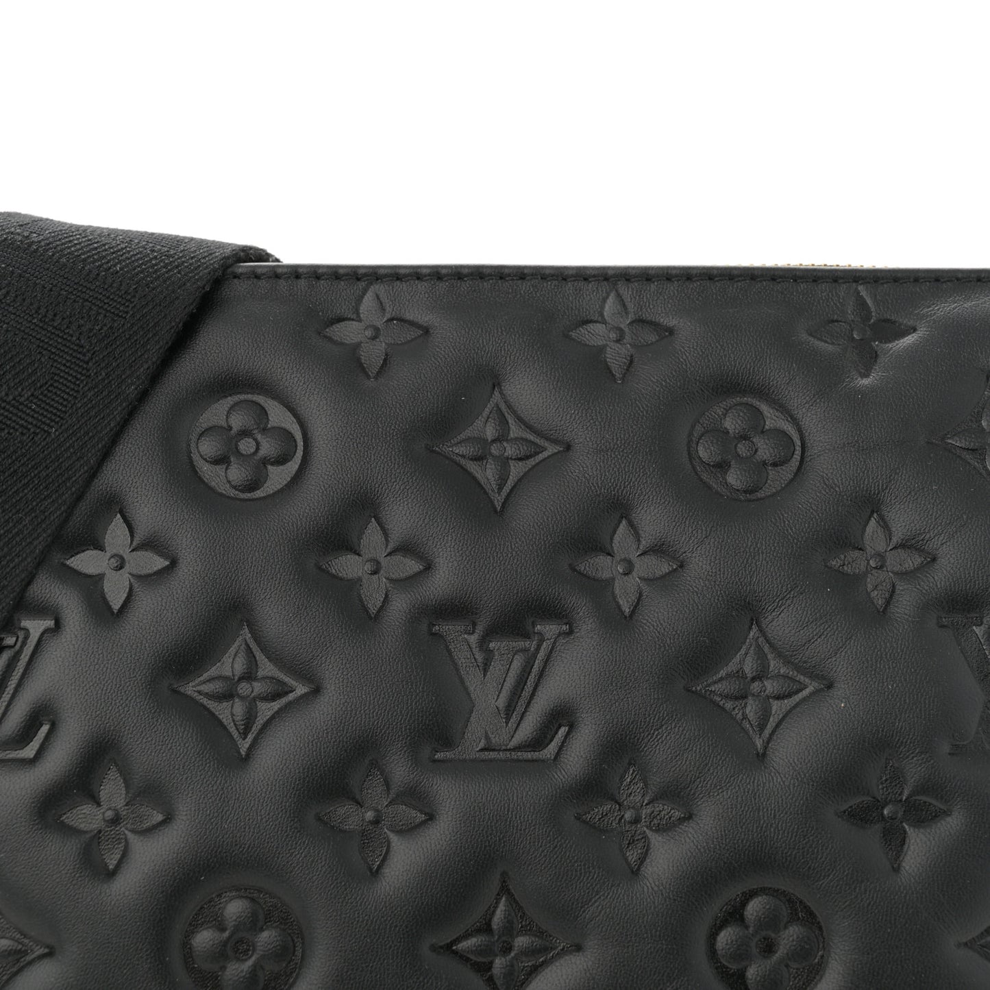 Lambskin Embossed Monogram Coussin PM Black