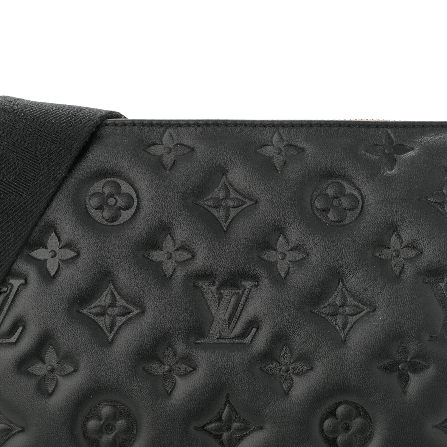 Louis Vuitton Lambskin Embossed Monogram Coussin PM Black 8 of 10