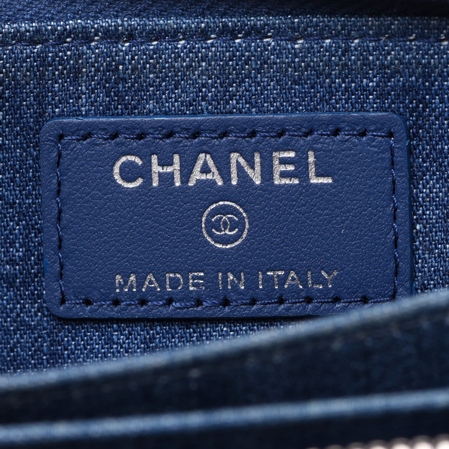 Chanel Denim Quilted Zip Coin Purse Blue 6 of 8