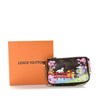 Louis Vuitton Monogram 2021 Christmas Animation Japanese Garden Mini Pochette Accessories Wisteria Pink 9 of 10