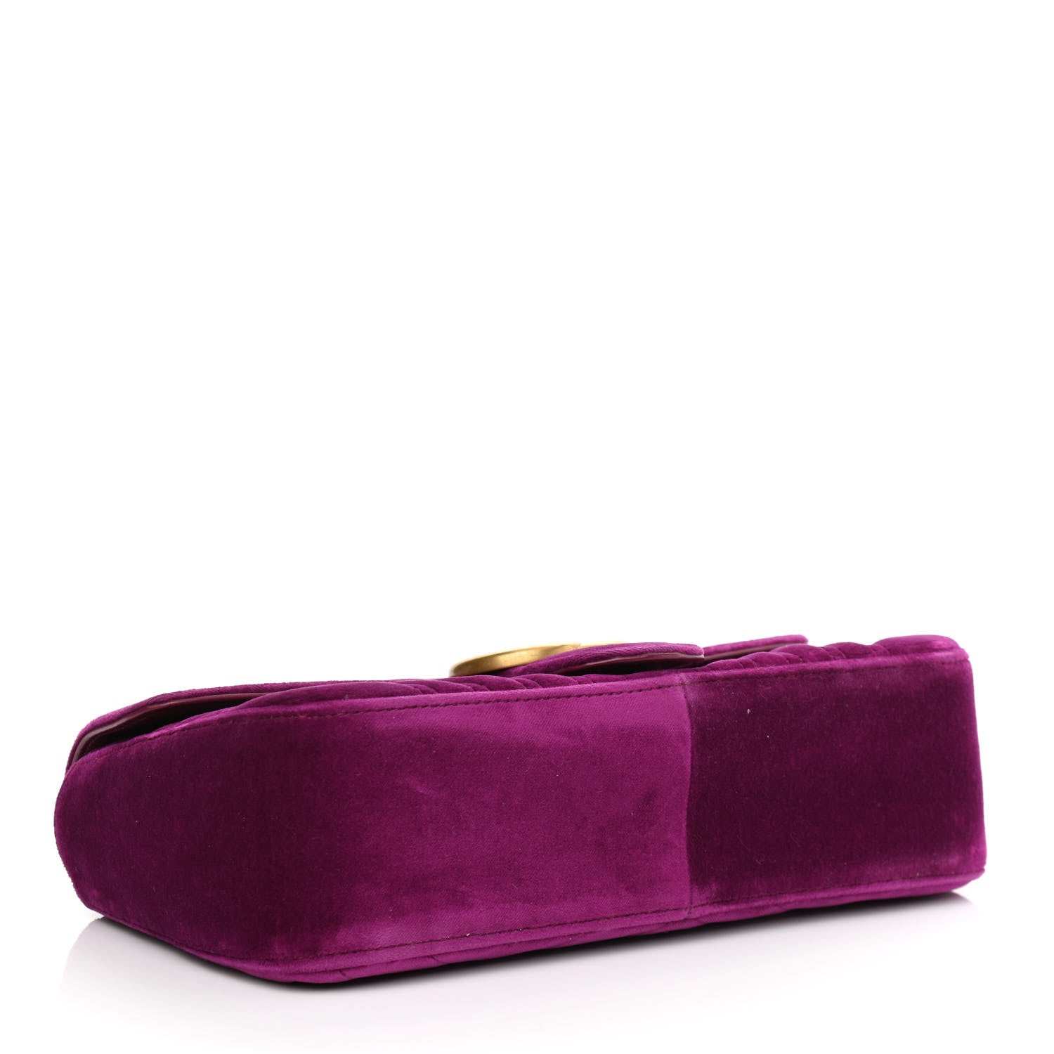Gucci Velvet Matelasse Small GG Marmont Shoulder Bag Fuchsia Violet Cyclamen 4 of 11