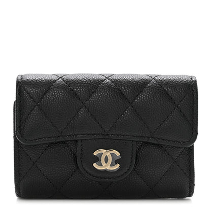 Chanel Caviar Quilted Classic 4 Key Holder Wallet Black 1 of 9