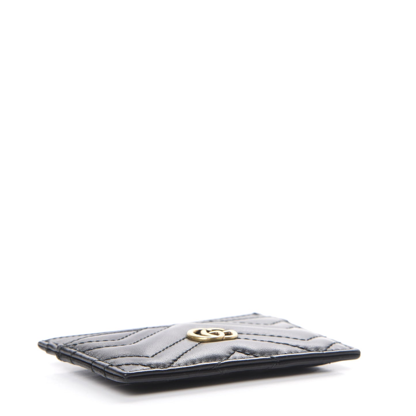 Calfskin Matelasse GG Marmont Card Holder Black