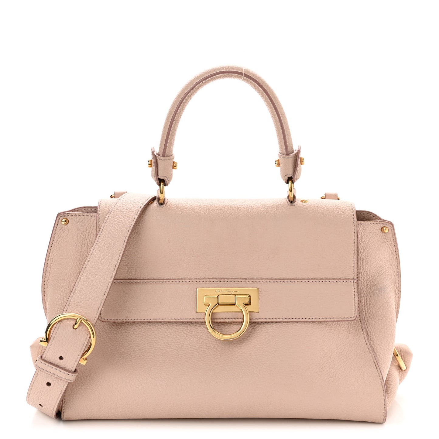 Grained Calfskin Sofia Satchel Light Pink