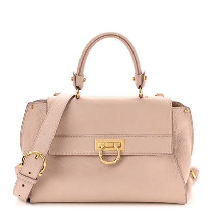 Salvatore Ferragamo Grained Calfskin Sofia Satchel Light Pink 1 of 13