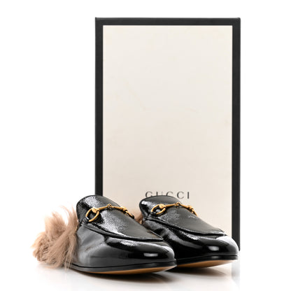 Gucci Patent Fur Womens Princetown Slippers 38 Black 8 of 8