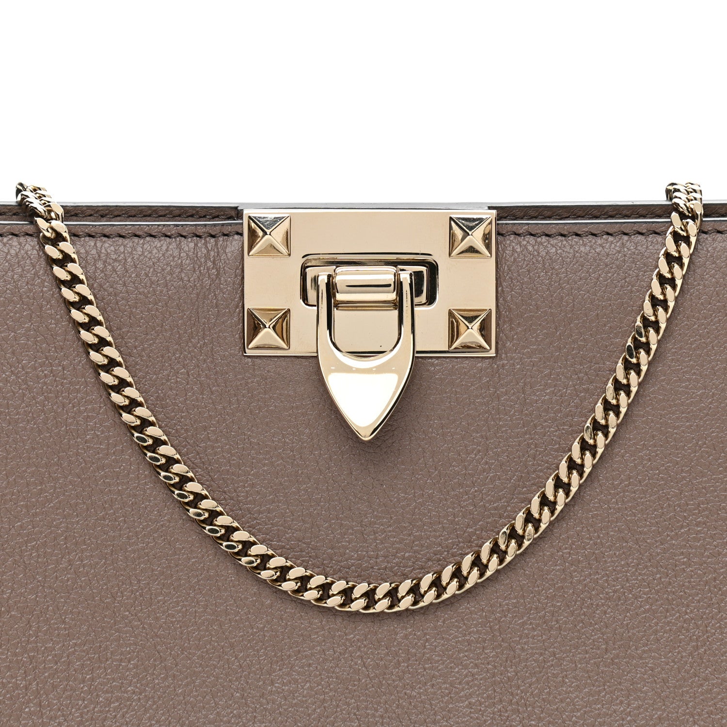 Valentino Garavani Calfskin Rockstud Mini Chain Shoulder Bag Poudre 8 of 10