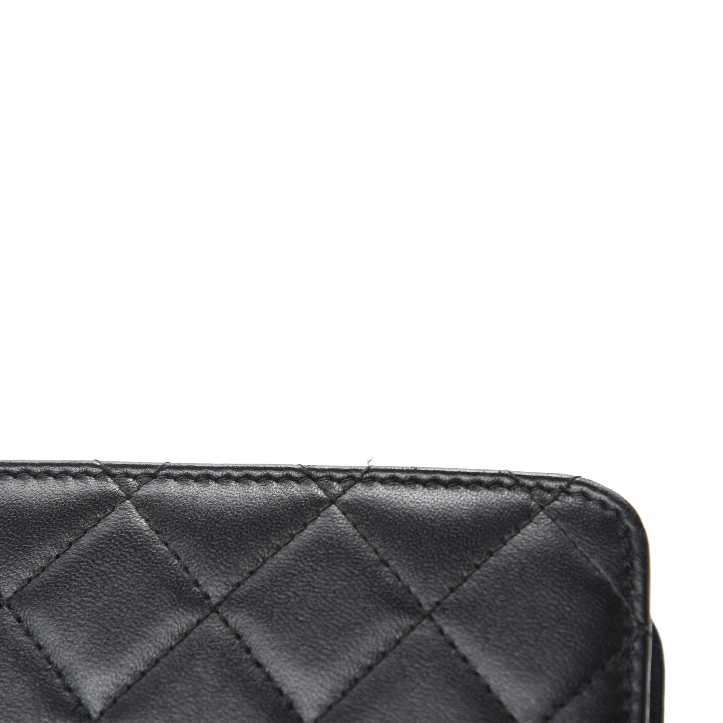 Lambskin Quilted Trendy CC Wallet On Chain WOC Black