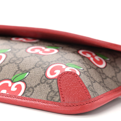 Gucci GG Supreme Monogram Apple Interlocking G Belt Bag Beige Multicolor Lobster Red 11 of 11