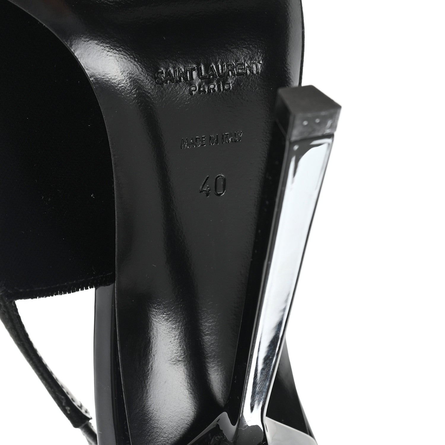Saint Laurent Velluto Master Raso Regale Victoire 115 Slingback Pumps 40 Black 7 of 10