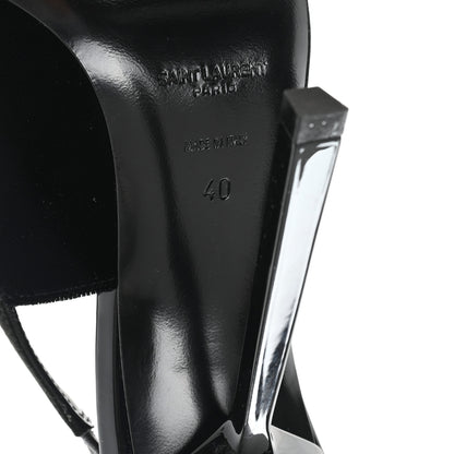 Saint Laurent Velluto Master Raso Regale Victoire 115 Slingback Pumps 40 Black 7 of 10