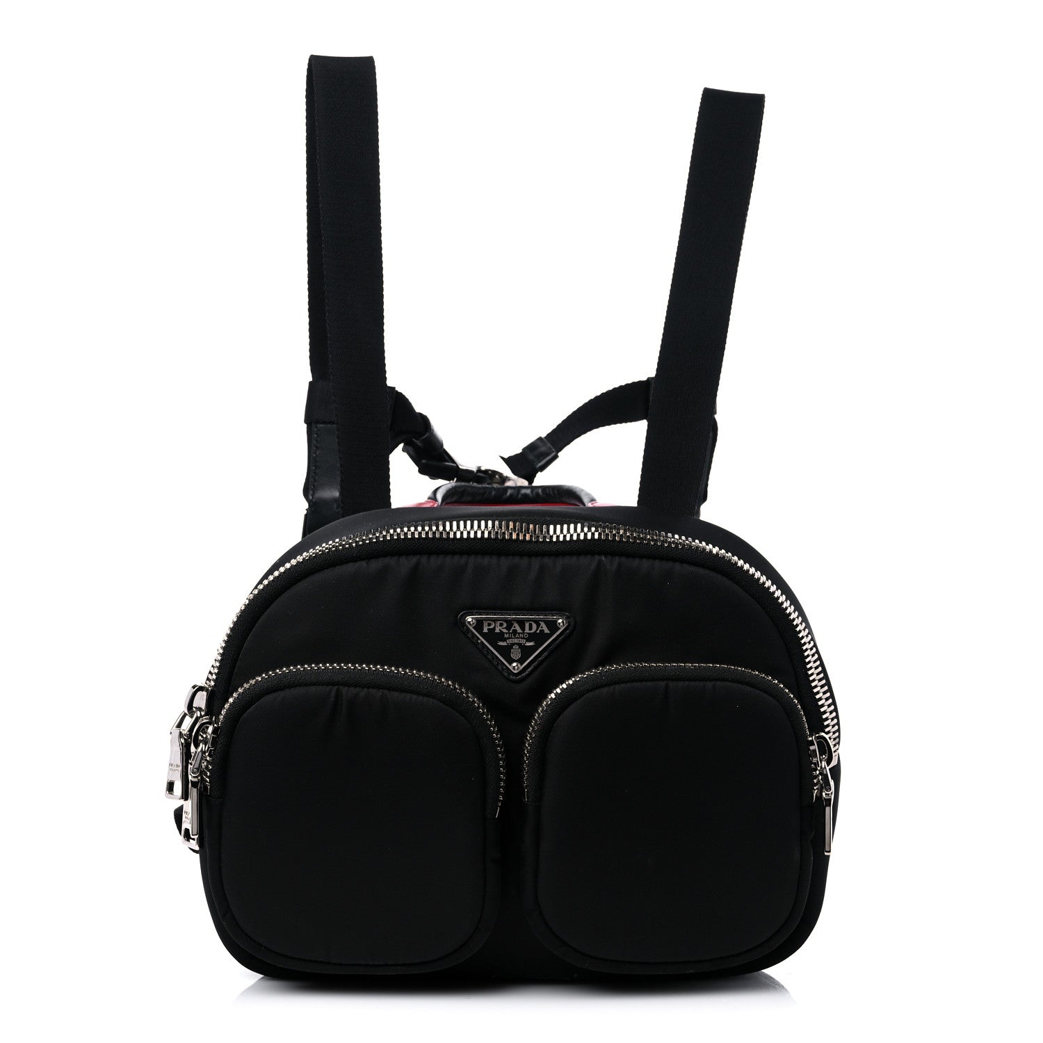 Prada Tessuto Nylon Pocket Top Handle Cargo Backpack Black 1 of 7