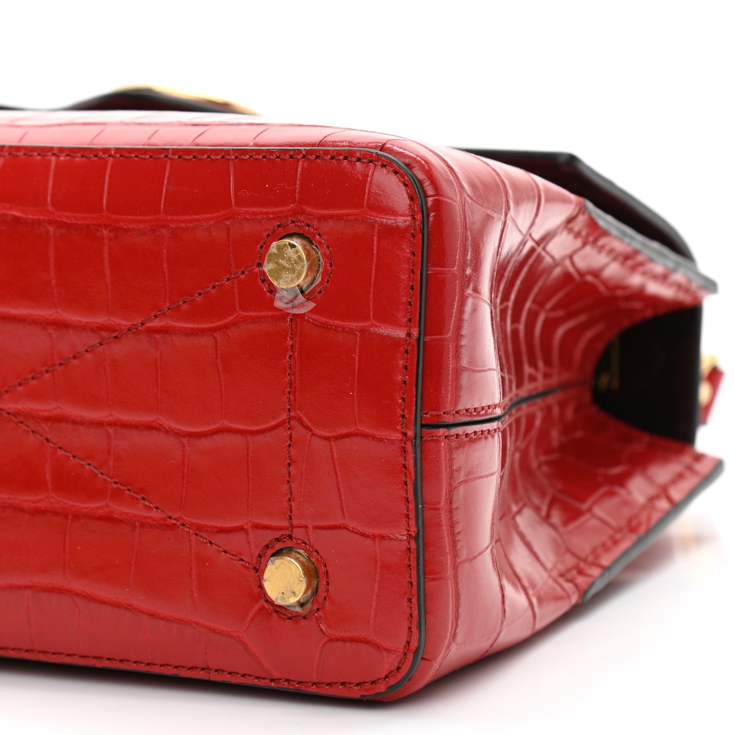 Shiny Croc Calfskin Embossed Small Seaton