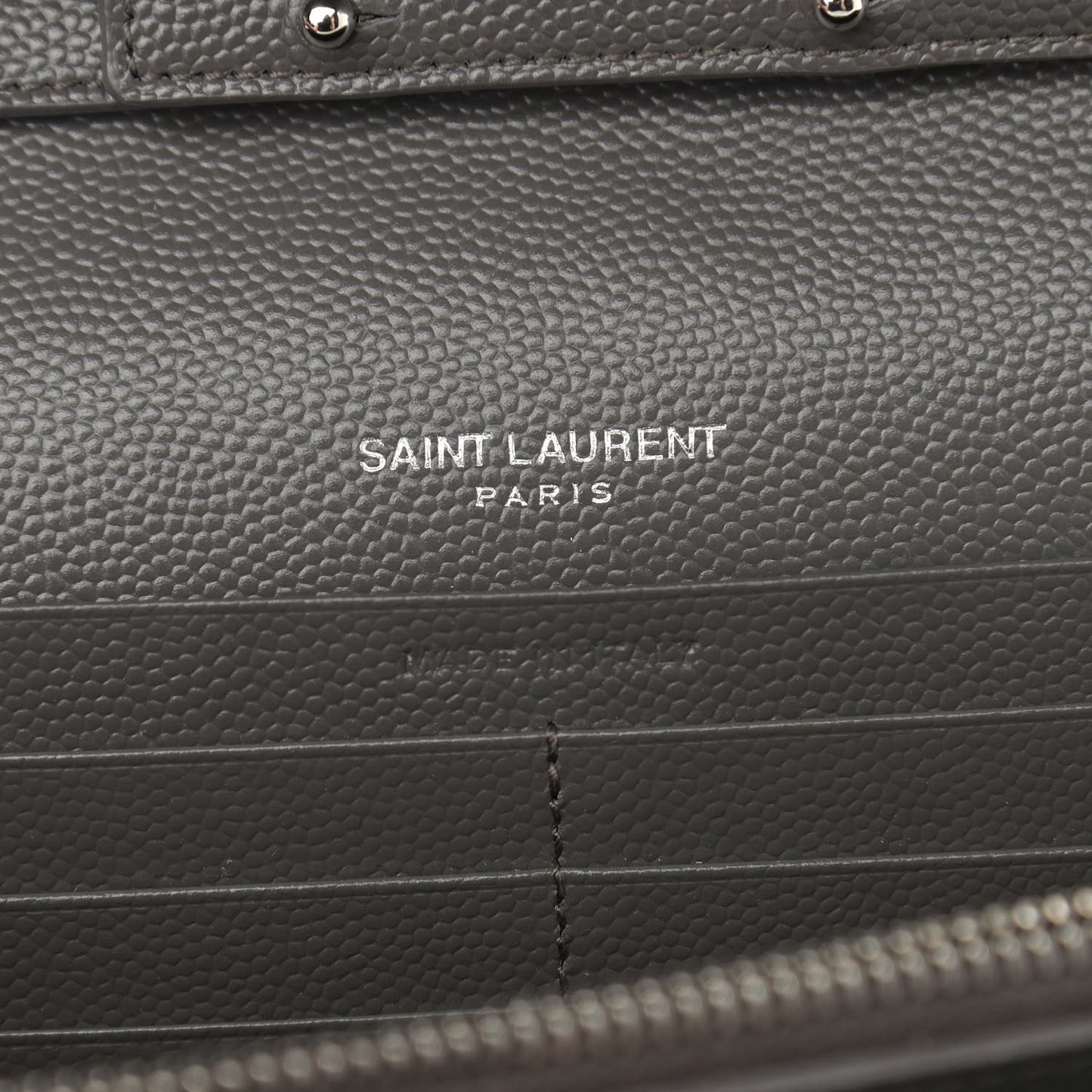 Grain De Poudre Matelasse Chevron Monogram Chain Wallet Grey